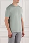 Cesare di Napoli Men's plain green T-shirt made of soft brushed cotton - 100% cotton. Country of manufacture: Italy. Care: specialized cleaning - photo 3