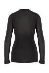 Блуза из тонкого ребристого джерси со шнуровкой черная Balmain - металлические пуговицы Золотая и серебряная монета . 95% вискоза 5% эластан. шнуровка. два нагрудных кармана. Страна производитель: Франция. Уход: специализированная чистка - фото 6
