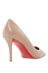 Christian Louboutin Лодочки телесного цвета из кожи на каблуке средней высоты - красная подошва. Состав : 100% натуральная кожа. Страна производитель: Франция. Уход: специализированная чистка - фото 3