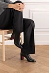 Adoxa 70 women's ankle boots in black calfskin with a red accent Christian Louboutin - 100% genuine leather. Zipper. Heel height: 70 mm. Country of manufacture: Italy. Care: specialized cleaning - photo 2