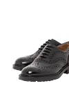 Black leather lace-up shoes Doucal`s - 100% genuine leather. lace-up. rubber. Country of manufacture: Italy. Care: specialized cleaning - photo 4