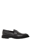 Doucal`s Classic style black textured leather loafers - Decoration: instep strap. Material: 100% genuine leather. Country of manufacture: Italy. Care: specialized cleaning - photo 1