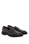 Doucal`s Classic style black textured leather loafers - Decoration: instep strap. Material: 100% genuine leather. Country of manufacture: Italy. Care: specialized cleaning - photo 3