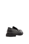 Classic style black textured leather loafers Doucal`s - Decoration: instep strap. Material: 100% genuine leather. Country of manufacture: Italy. Care: specialized cleaning - photo 4