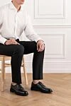 Дерби мужские черные с перфорацией на мыске Doucal`s - перфорация. Состав : 100% натуральная кожа. шнуровка. резина. Страна производитель: Италия. Уход: специализированная чистка - фото 2