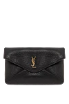 Saint Laurent Cassandre Large Black Lambskin Envelope Clutch - Decoration: brand logo. Material: 100% genuine leather. Size: 29.5 x 18 x 4.5 cm. one flat pocket. magnetic clasp. Country of manufacture: Italy. Care: specialized cleaning - photo 1