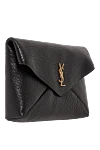 Saint Laurent Cassandre Large Black Lambskin Envelope Clutch - Decoration: brand logo. Material: 100% genuine leather. Size: 29.5 x 18 x 4.5 cm. one flat pocket. magnetic clasp. Country of manufacture: Italy. Care: specialized cleaning - photo 3