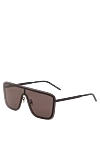 Saint Laurent Sunglasses with engraved temples and nylon mono-lens - Decoration: brand logo. Material: plastic. black. Country of manufacture: Italy. Care: specialized cleaning - photo 3