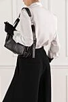 Сумка из гладкой кожи с контрастной строчкой и серебристой фурнитурой Dior - логотип бренда. 100% натуральная кожа. молния. Страна производитель: Франция. Уход: специализированная чистка - фото 2