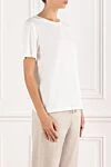 Edward Achour Paris White basic t-shirt made of soft cotton - 100% cotton. Country of manufacture: Italy. Care: specialized cleaning - photo 3