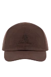Loro Piana Brown linen baseball cap with embroidered logo - Decoration: brand logo. Material: 100% linen. Country of manufacture: Italy. Care: specialized cleaning - photo 1