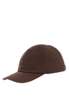 Loro Piana Brown linen baseball cap with embroidered logo - Decoration: brand logo. Material: 100% linen. Country of manufacture: Italy. Care: specialized cleaning - photo 3