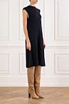 Loro Piana Black ribbed cashmere dress with a flared silhouette - Decoration: ribbed. 100% cashmere. Country of manufacture: Italy. Care: specialized cleaning - photo 3