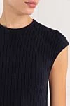 Loro Piana Black ribbed cashmere dress with a flared silhouette - Decoration: ribbed. 100% cashmere. Country of manufacture: Italy. Care: specialized cleaning - photo 5