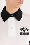 Dolce & Gabbana Cropped cotton pique polo shirt with embroidered DG logo - Decoration: contrast collar and trim. Material: 100% cotton. buttons. Country of manufacture: Italy. Care: specialized cleaning - photo 5