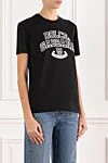 Dolce & Gabbana Black cotton T-shirt with the University logo and crest - Decoration: brand logo. Material: 100% cotton. Country of manufacture: Italy. Care: specialized cleaning - photo 3