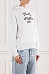 Dolce & Gabbana Біле худи з бавовни з вишивкою - вишивка бренду. капюшон. 100% бавовна. Країна виробник: Італія. Догляд: спеціалізоване чищення - фото 3