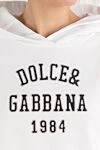Dolce & Gabbana Біле худи з бавовни з вишивкою - вишивка бренду. капюшон. 100% бавовна. Країна виробник: Італія. Догляд: спеціалізоване чищення - фото 5