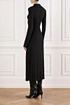 Платье миди из вискозы с драпировкой на груди черное Alaia - драпировка. 96% вискоза, 4% эластан. пуговицы. Страна производитель: Франция. Уход: специализированная чистка - фото 4