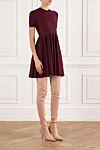 Alaia Burgundy wool dress with a flared skirt - 100% wool. Country of manufacture: Italy. Care: specialized cleaning - photo 3