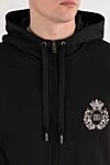 Dolce & Gabbana Прогулянковий костюм з бавовни з капюшоном чоловічий чорний - логотип бренду. капюшон. 100% бавовна. 2 бічні кишені. блискавка, куліска. Країна виробник: Італія. Догляд: спеціалізоване чищення - фото 5