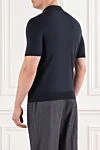 Dark blue cotton jersey polo shirt Cesare di Napoli - 100% cotton. buttons. Country of manufacture: Italy. Care: specialized cleaning - photo 4
