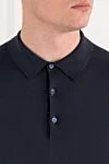 Cesare di Napoli Dark blue cotton jersey polo shirt - 100% cotton. buttons. Country of manufacture: Italy. Care: specialized cleaning - photo 5