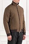Lenoci Men's jacket made of thick material with soft fur trim - Decoration: fur trim. Material: 100% polyester. two side pockets. zipper. Country of manufacture: Italy. Care: specialized cleaning - photo 3