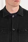 Lenoci Dark grey cashmere shirt jacket with patch pockets - 100% cashmere. Two chest pockets. Buttons. Country of manufacture: Italy. Care: specialized cleaning - photo 5