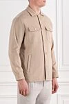 Lenoci Beige cashmere shirt jacket with patch pockets - 100% cashmere. Two chest pockets. Buttons. Country of manufacture: Italy. Care: specialized cleaning - photo 3
