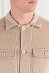 Lenoci Beige cashmere shirt jacket with patch pockets - 100% cashmere. Two chest pockets. Buttons. Country of manufacture: Italy. Care: specialized cleaning - photo 5