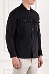 Lenoci Black cashmere shirt jacket with patch pockets - 100% cashmere. Two chest pockets. Buttons. Country of manufacture: Italy. Care: specialized cleaning - photo 3