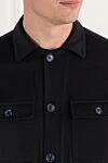 Lenoci Black cashmere shirt jacket with patch pockets - 100% cashmere. Two chest pockets. Buttons. Country of manufacture: Italy. Care: specialized cleaning - photo 5