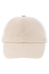 Loro Piana Sand-colored cashmere baseball cap with embroidery - Decoration: brand logo. 100% cashmere. Country of manufacture: Italy. Care: specialized cleaning - photo 1