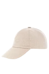 Loro Piana Sand-colored cashmere baseball cap with embroidery - Decoration: brand logo. 100% cashmere. Country of manufacture: Italy. Care: specialized cleaning - photo 3