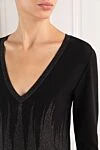 D.Exterior Black dress made of fine knitwear with a shimmering effect - Decoration: Shimmer effect. 39% wool, 45% polyester, 9% polyamide, 7% polyamide. Country of manufacture: Italy. Care: specialized cleaning - photo 5