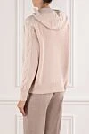 Pink chunky knit wool and cashmere cardigan with a hood D.Exterior - Decoration: ribbed. Additional: hood. 85% wool, 15% cashmere. zipper. Country of manufacture: Italy. Care: specialized cleaning - photo 4