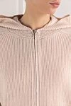 D.Exterior Pink chunky knit wool and cashmere cardigan with a hood - Decoration: ribbed. Additional: hood. 85% wool, 15% cashmere. zipper. Country of manufacture: Italy. Care: specialized cleaning - photo 5