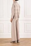 Knitted suit made of wool and cashmere with a high collar D.Exterior - Decoration: textured stripe pattern. 87% wool, 10% cashmere, 3% polyester. Country of manufacture: Italy. Care: specialized cleaning - photo 4