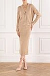 A skirt and cardigan set with a golden shimmer D.Exterior - 12% wool, 12% alpaca, 30% polyester, 46% polyamide. buttons. Country of manufacture: Italy. Care: specialized cleaning - photo 2