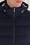 Brunello Cucinelli Стеганый пуховый жилет с капюшоном из шерсти темно-синего цвета - 100% шерсть. капюшон. молния. два боковых кармана. Утеплитель: пух. Страна производитель: Италия. Уход: специализированная чистка - фото 5