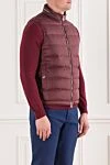 Brunello Cucinelli Бордовый стеганый пуховый жилет с объемным воротником - 100% полиамид . молния, кнопки. Страна производитель: Италия. Уход: специализированная чистка - фото 3