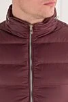 Brunello Cucinelli Бордовый стеганый пуховый жилет с объемным воротником - 100% полиамид . молния, кнопки. Страна производитель: Италия. Уход: специализированная чистка - фото 5