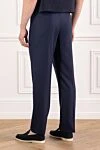 Classic men's blue wool trousers with pleats Brunello Cucinelli - Decoration: tucks. Material: 100% wool. button, zipper. two side pockets, two back welt pockets. Country of manufacture: Italy. Care: specialized cleaning - photo 4