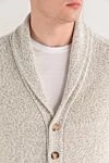 Brunello Cucinelli Мужской кардиган из кашемира в рубчик с шалевым воротником - 100% кашемир. пуговицы. Страна производитель: Италия. Уход: специализированная чистка - фото 5