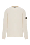 Stone Island Men's soft wool jumper in a milky shade - Decoration: patch with brand logo. 80% wool, 20% polyamide. Country of manufacture: Italy. Care: specialized cleaning - photo 1