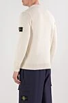 Men's soft wool jumper in a milky shade Stone Island - Decoration: patch with brand logo. 80% wool, 20% polyamide. Country of manufacture: Italy. Care: specialized cleaning - photo 4