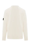 Men's soft wool jumper in a milky shade Stone Island - Decoration: patch with brand logo. 80% wool, 20% polyamide. Country of manufacture: Italy. Care: specialized cleaning - photo 6