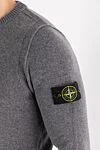 Stone Island Мужской джемпер из мягкой шерсти серого цвета - нашивка с фирменным логотипом. 80% шерсть, 20% полиамид. Страна производитель: Италия. Уход: специализированная чистка - фото 5