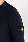 Stone Island Мужской джемпер из мягкой шерсти темно-синего цвета - нашивка с фирменным логотипом. 80% шерсть, 20% полиамид. Страна производитель: Италия. Уход: специализированная чистка - фото 5